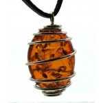 Chinese Amber Spiral Pendant